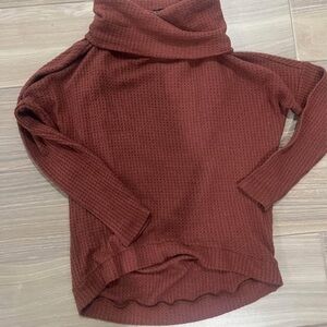 Express Women's Rust Cowl Neck Sweater